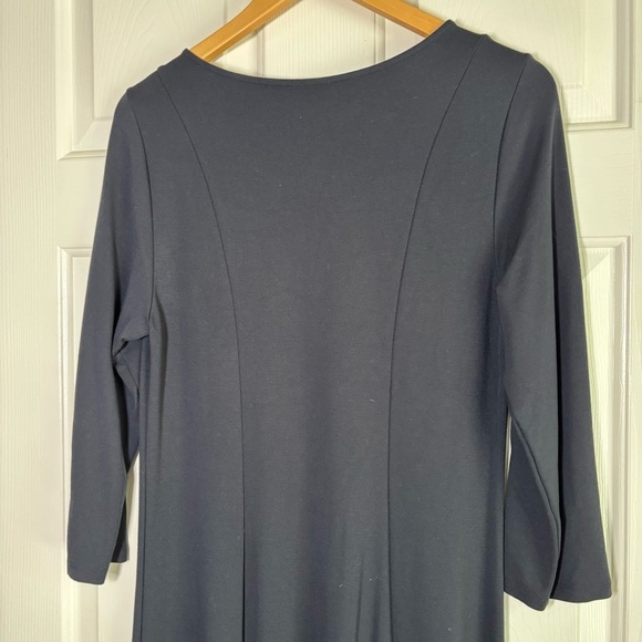 Soft Surroundings Black Dress Medium Eyelet Diamond Long Sleeve Modest Event - Picture 3 of 9